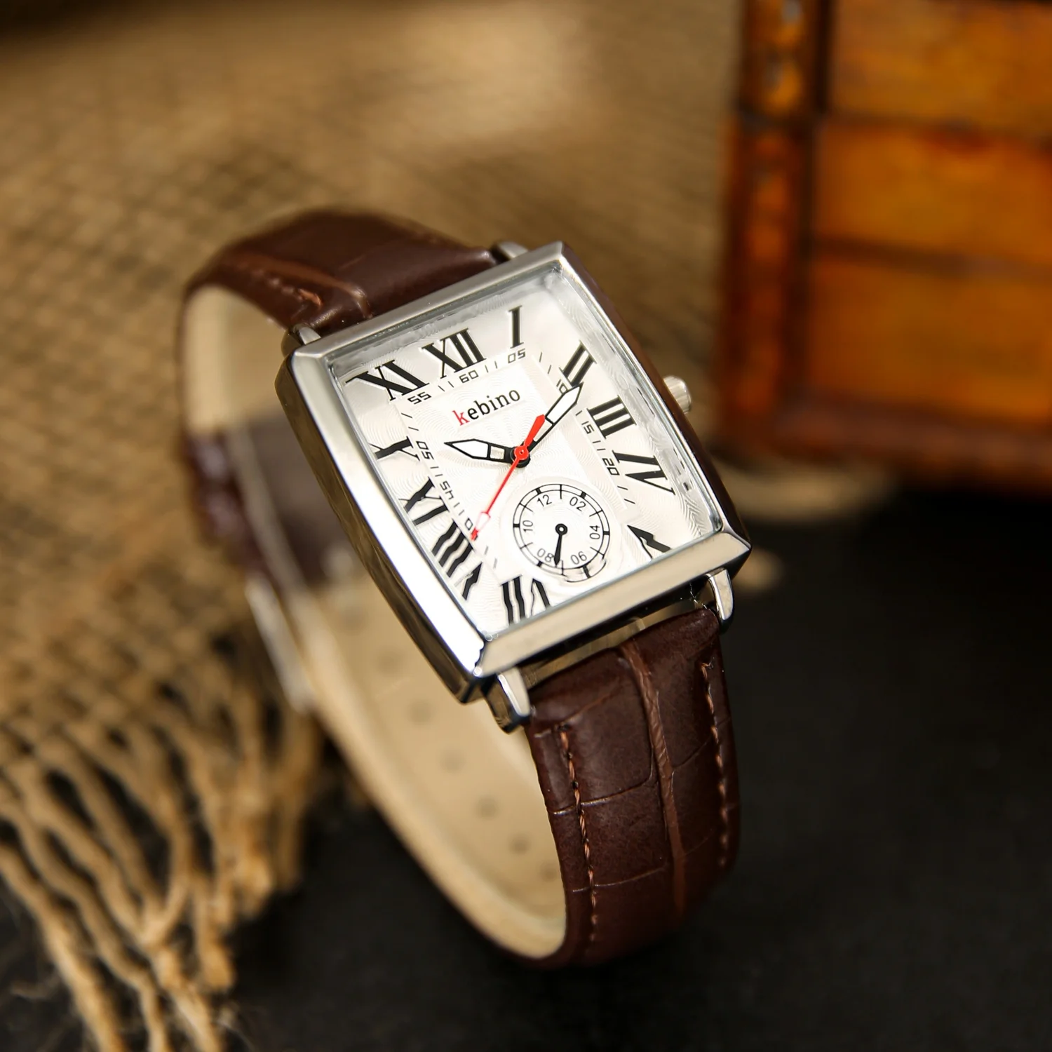 Business Square Dial Men Watch Leather Quartz Movement Men's Wristwatch Elegant Clock Casual Retro Watches relógios masculino