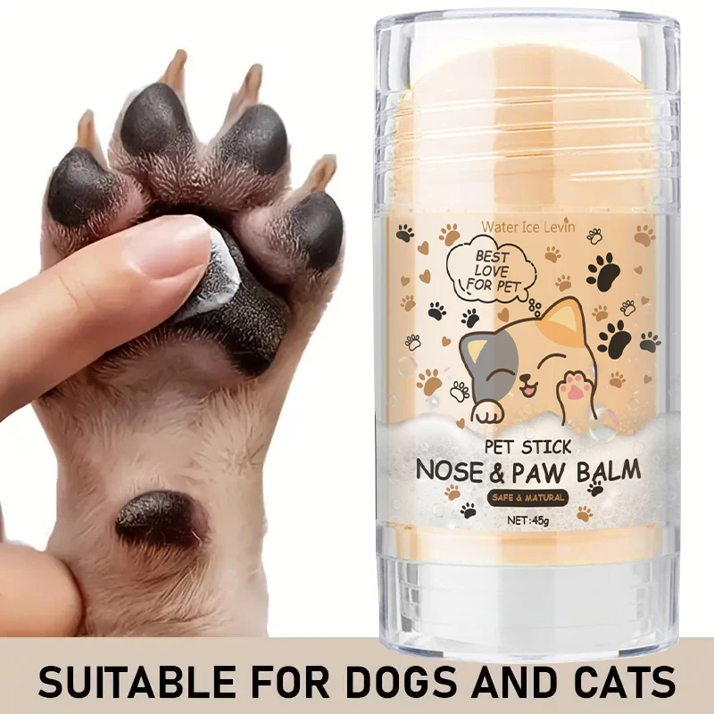 45g Hunde-Nasen- und Pfotenbalsam Hunde-Pfotencreme Katzen-Hunde-Pfotenschutzcreme Haustier-Fußfeuchtigkeitscreme Haustier-Risspflege Haustierzubehör