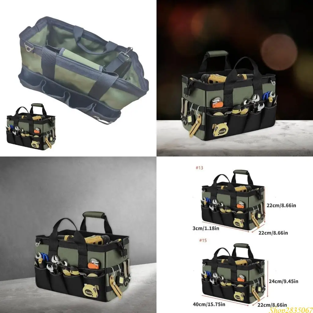 12-15インチ電気技師肥厚した大工ツールバッグ大規模メンテナンスストレージバッグ831f