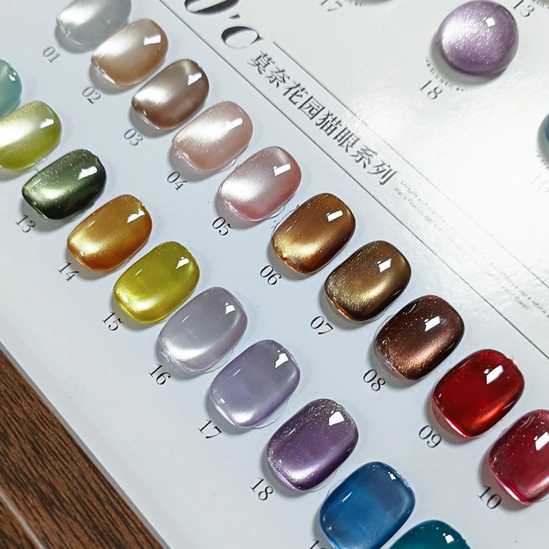 1pc Monet's Garden Cat's Eye Nail Lacquer Nail Salon Glitter Glass Bead Cat's Eye Gel