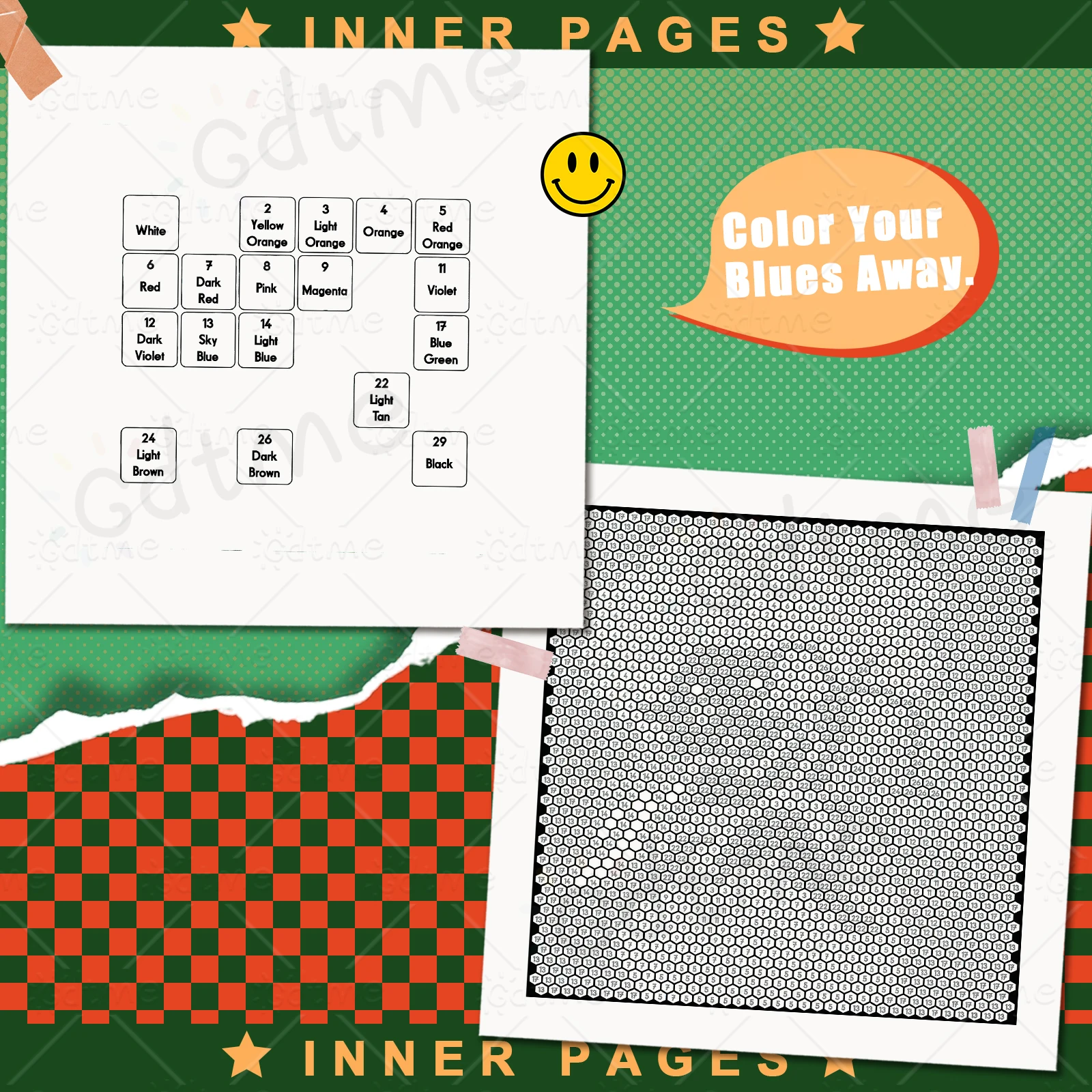 NUMBER PUZZLE COLOR BY NUMBER Coloring Book for Adult and Teen Featuring Relieve Stress Kill Time DIY Painting Drawing image 5