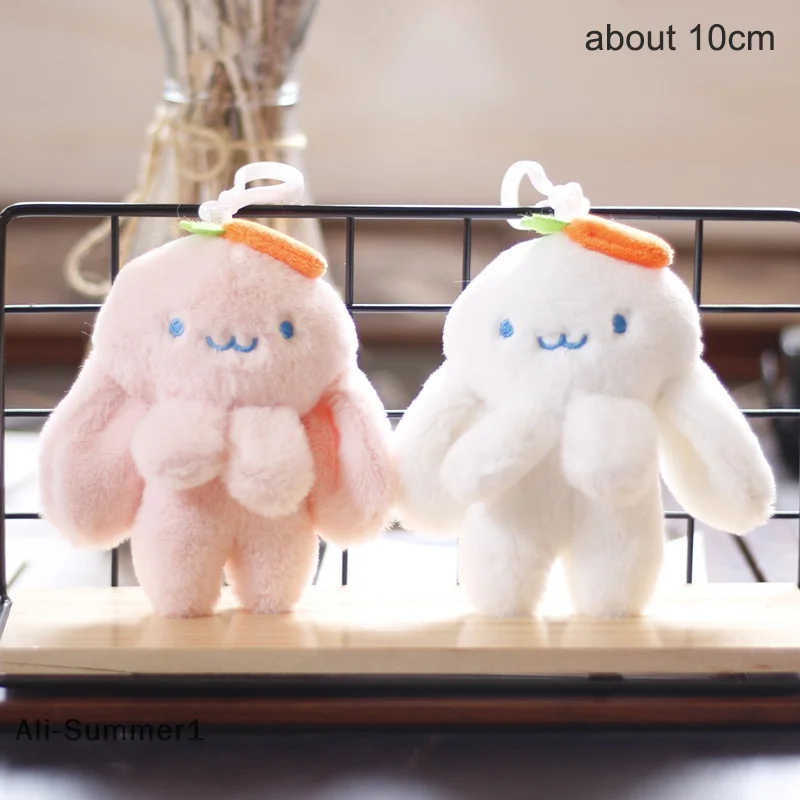 【E】Plush Long-ear Radish Rabbit Schoolbag Pendant Key Chain Creative Doll Cartoon Rabbit Bag Pendant Key Chain Rabbit-year Gift