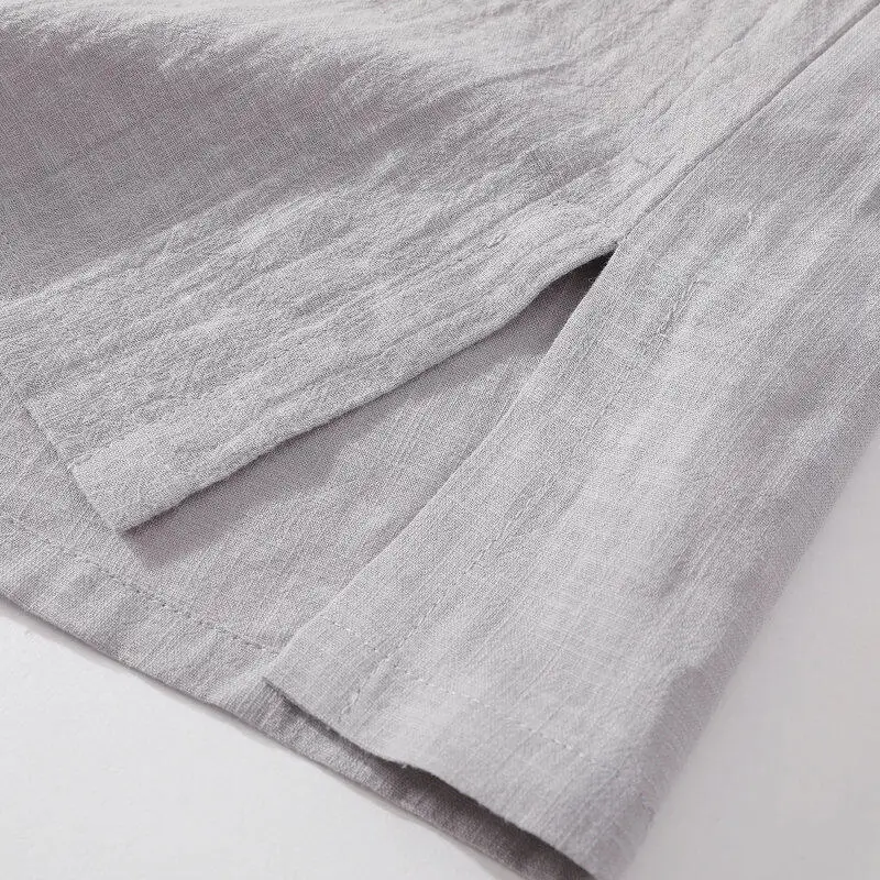 2026 Unisex Baumwoll-Leinen Hanfu Zweiteiliges Set im Buddha-Stil mit 3/4-Ärmeln, lockeres Yoga-, Meditations- und Teezeremonie-Outfit für Zuhause und Freizeit – Detail 16