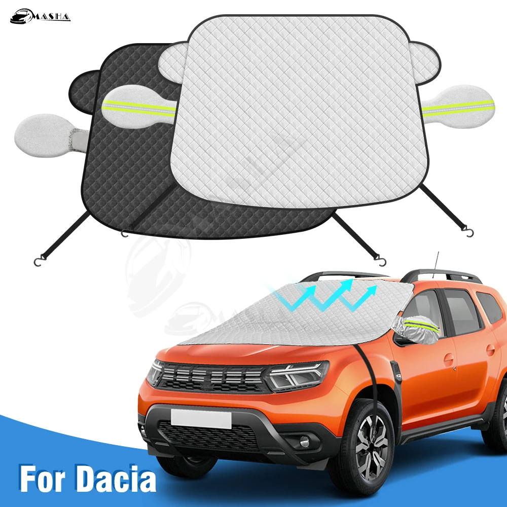 Sunshade Cover For Dacia Duster 2010-2023 2024 Car Windshield Snow Sun Shade Automobile Magnetic Cover Front Windscreen Cover