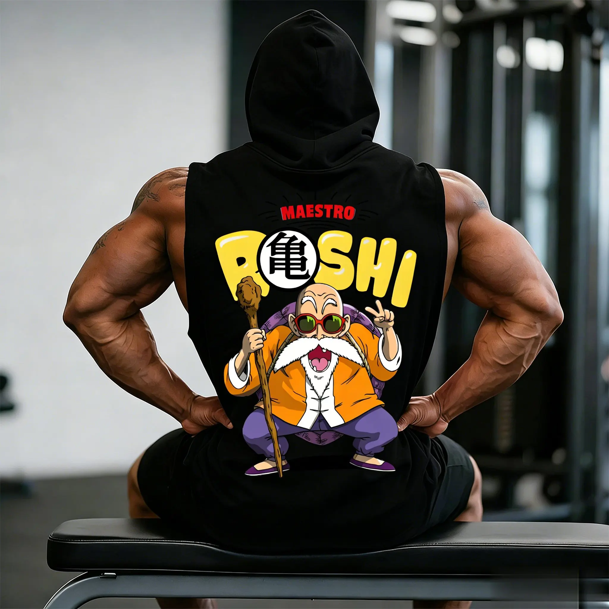 Übergroßes Gym-Tanktop 2026 Anime Herren Tanktop Dragon Ball Master Roshi Lässiges Ärmelloses T-Shirt Grafik-Tee Sommer Y2k Streetwear