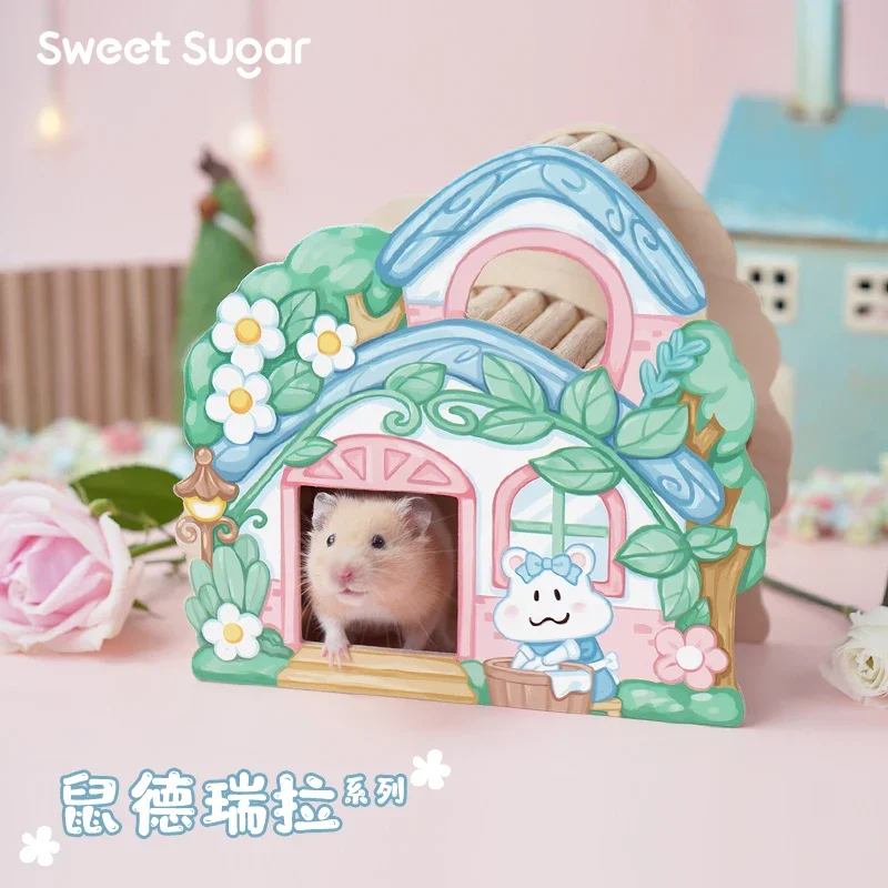 Fairy Princess Series Wooden Hamster House Small Animal Cage Landscaping Supplies Rat Accessories Dwarf Mouse Chipmunk House