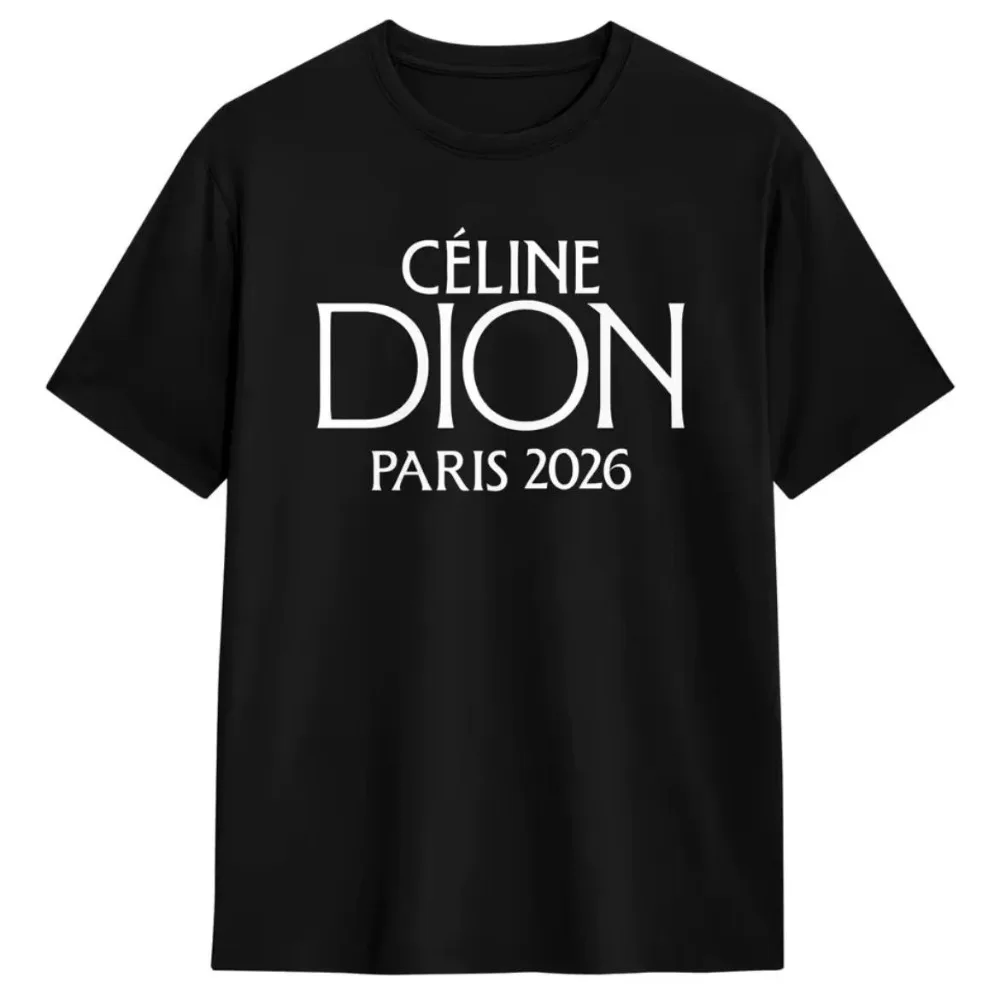 Summer 2026 New Family Matching Unisex Oversized T Shirt Celine Dion Paris 2026 Print Streetwear Tops Fashion T-shirt