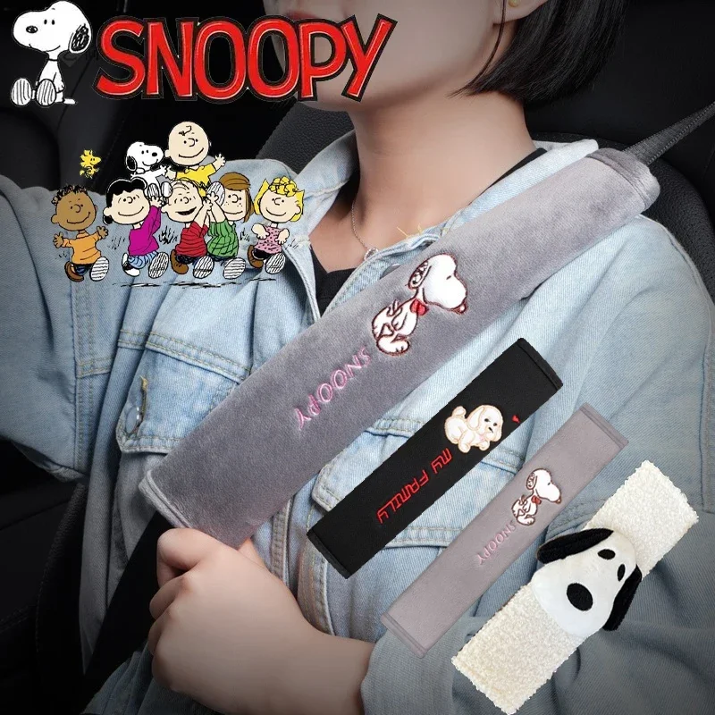 Snoopy seat belt Safety Belt Shoulder Cover Breathable Protection Seat Belt Padding Pad Auto Interior Access Car accessories new