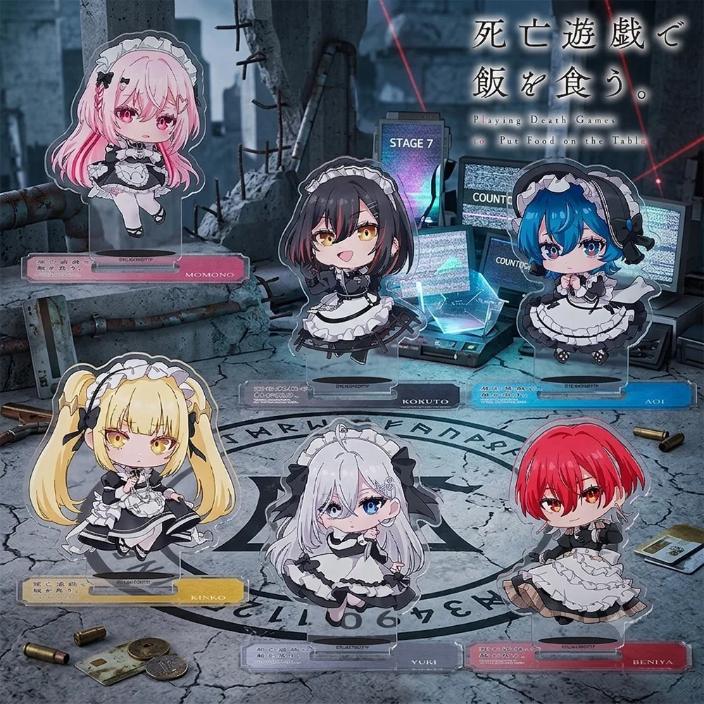 Anime Playing Death Games to Put Food on the Table Acrylic Standee Chibi Maid Girl Yuki Figur Figure Acrylic Keychain