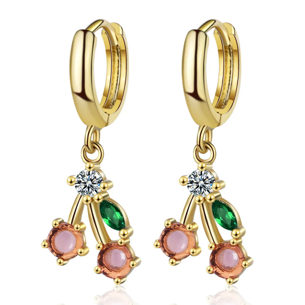Stamp 925 Sterling Silver Sweet Cherry Drop Earrings for Women Statement Fine Jewelry Brinco 2026 new