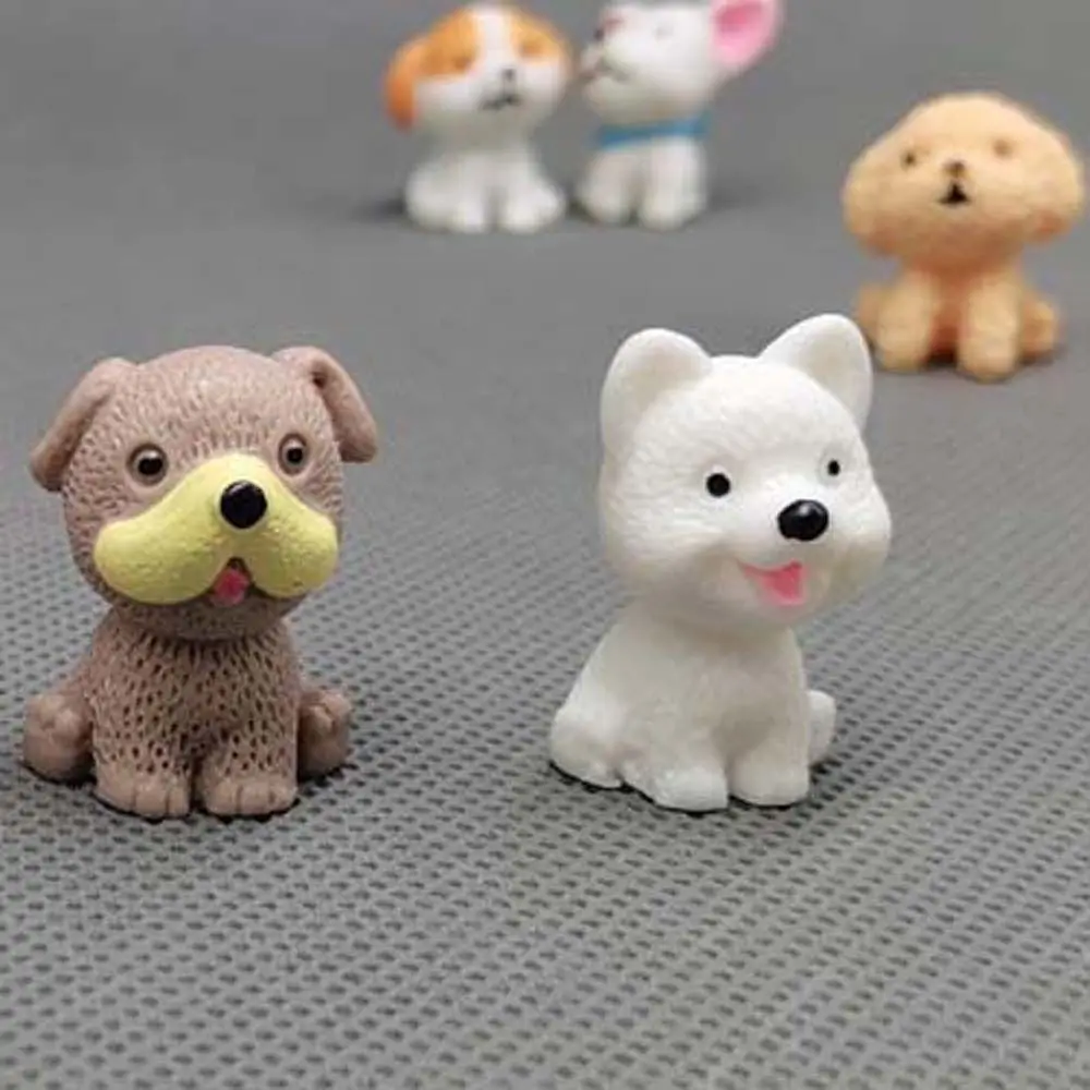 Realistico mini cani in resina decorazioni per la casa decorazione fai da te cucciolo figurine in miniatura modello simpatici animali ornamenti per cani micro paesaggio