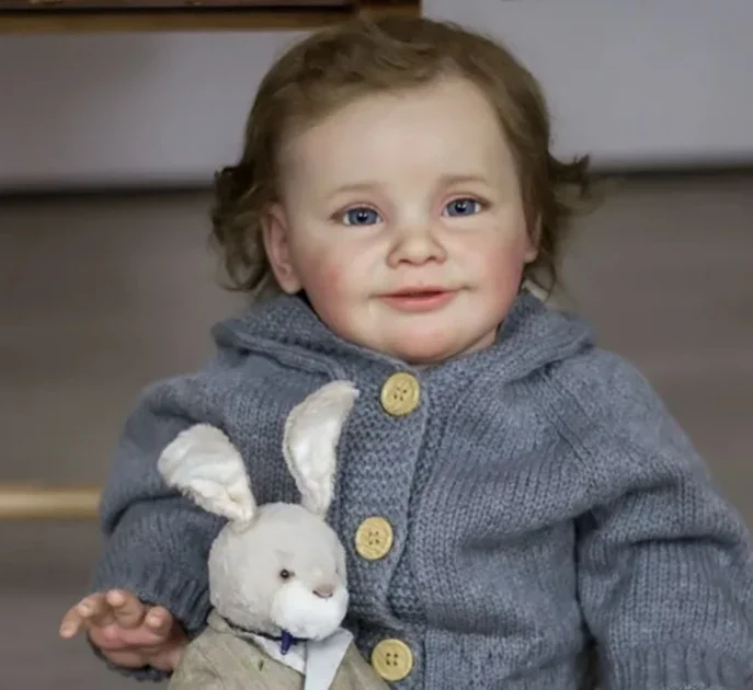 25Inch Multiple Layers Painting Cute Pretty Zoe Reborn Doll Soft Cloth Body Lifelike Toddler With Visible Veins Hand-Rooted Hair
