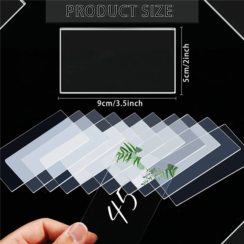 Blank Place Cards 50Pcs Clear Acrylic Table Place Card Wedding Rectangle Seating Cards Names Tag Birthday Party DIY Decoration