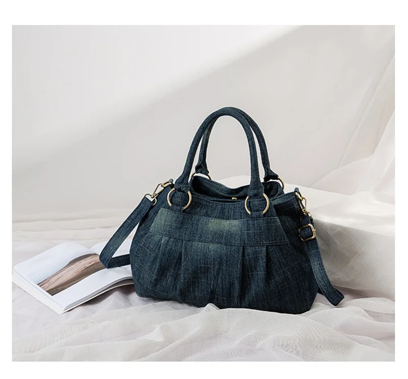 2022 Top Quality Women Denim Shoulder Bags Large Size Handbags Totes Multifunctional Travel Bags 2 Colors Drop Shipping