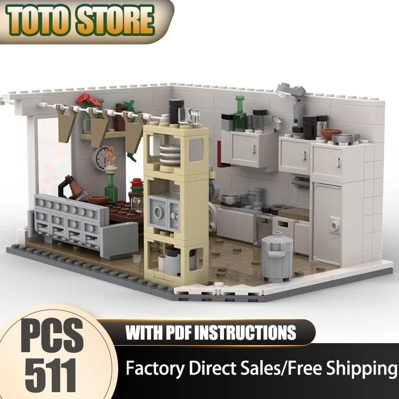 

Модель городской улицы, конструктор MOC, модель кухни, технологичные кирпичики, игрушка для самостоятельной сборки, подарки на праздники