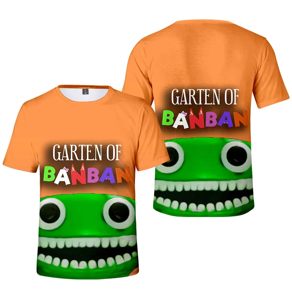 Kids Summer 3D New Short-sleeved Games Around Garten of Banban Banban Garden Digital 3-14 Yeas Boys Girls Thin Top Clothes