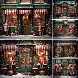 Mocsicka Christmas Backdrop for Photography Candy Toy Store Snow Outdoor Kids Portrait Photo Background Studio Photo Shoot Props