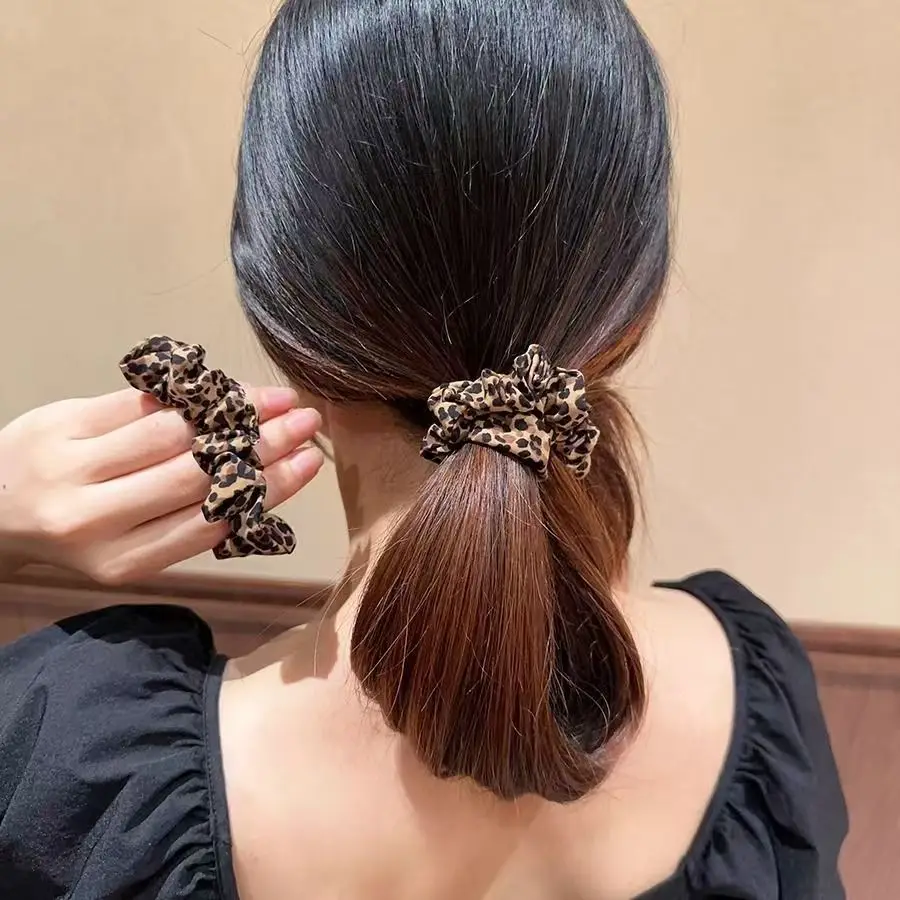 

New Leopard-print Small Intestine Rope Hair Band women's High Elastic Rubber Band Hair Rope Hair Accessories For Women