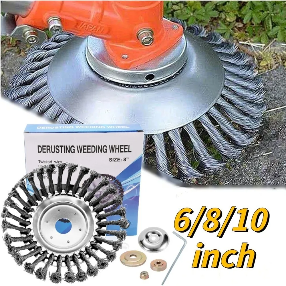 6/8/10 Inch Size Weed Brush Cutter Head Steel Wire Material Multi-Blade Design Grass Trimmer Head Lawn Edge Cleaning