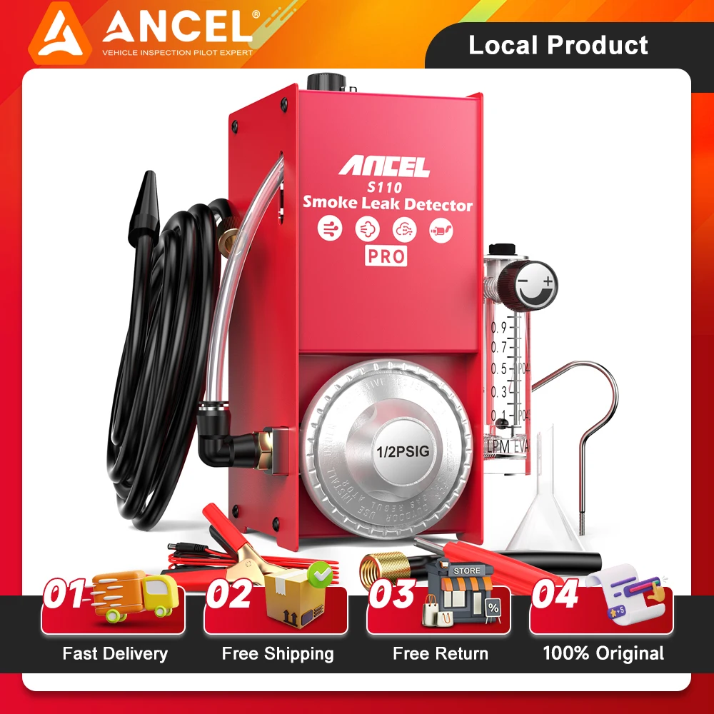 

ANCEL S110 Pro Car Smoke Leak Detector With Air Pump EVAP Diagnostic Tool Vacuum Tester Fuel Pipe Leakage Locator Tester