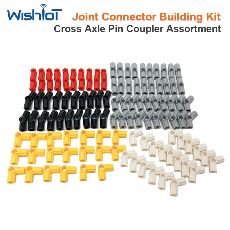 MOC Technical Parts Cross Axle Bush Coupling Pin Connector Block Set Compatible 9686 Educational Machinery Blocks Toy for Boy