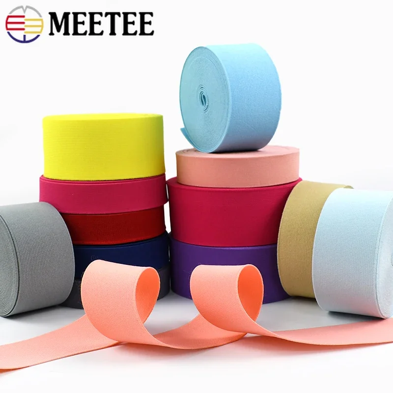 5/8M 20/25/30/40/50mm Elastic Band For Waistband Pants Waistband Stretch Webbing Rubber Cord Tape DIY Clothes Sewing Accessories