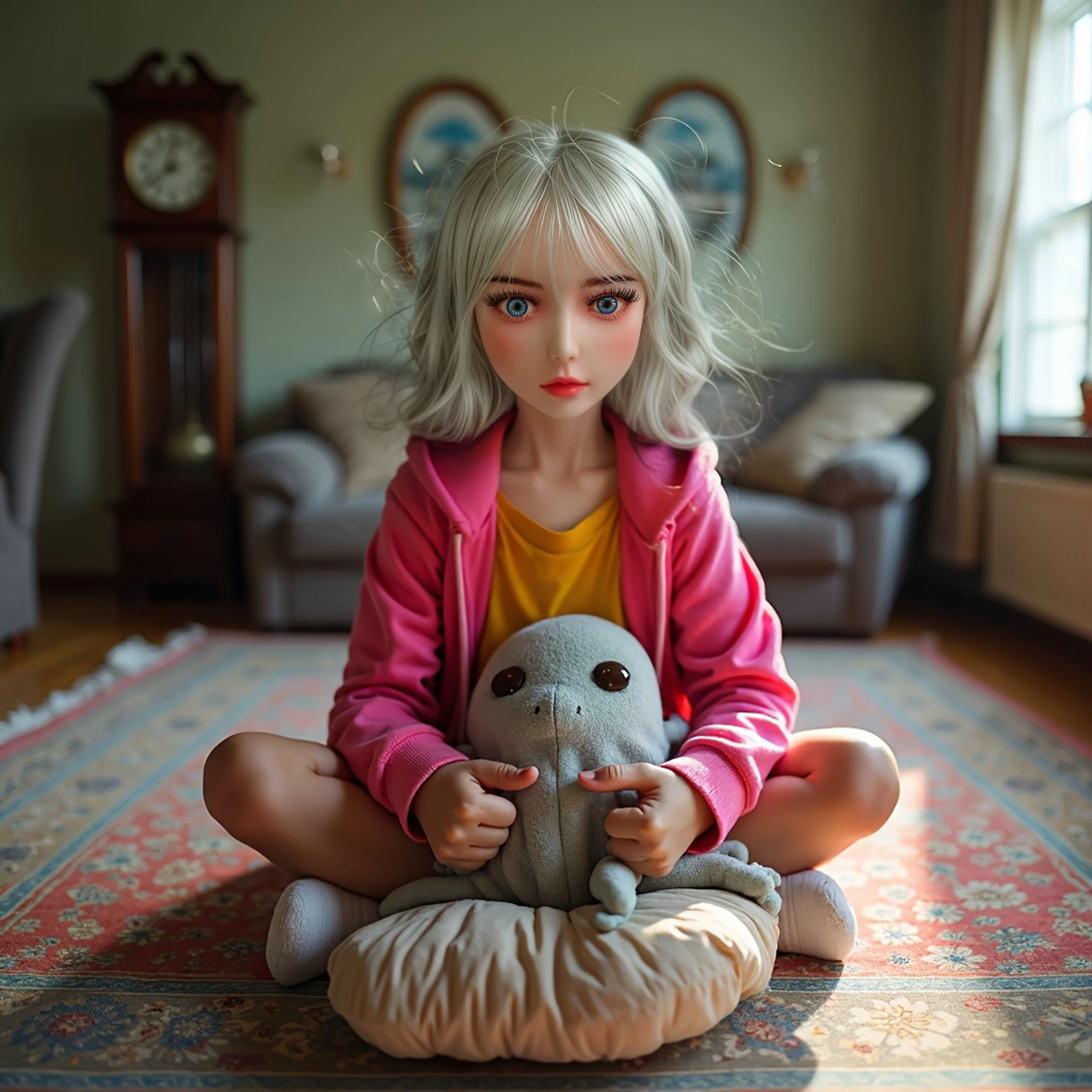 70センチのアニメドール、完璧な彼女、ウィッグ付きの取り外し可能な頭、調節可能なTPE素材の体、柔らかい（服なし）