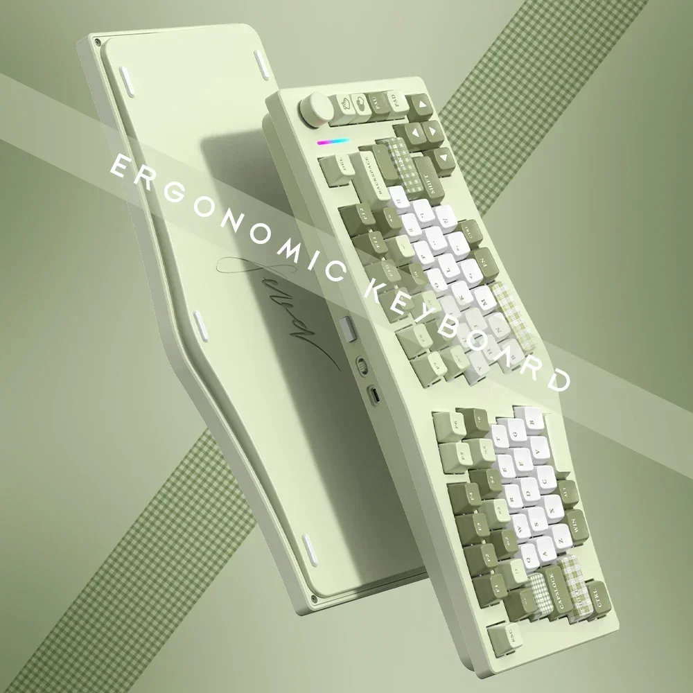 FEKER Alice75 Mechanical Keyboard Aluminum Alloy Multi-function Knob Bluetooth E-Sports Gaming Keyboard RGB Computer Accessories