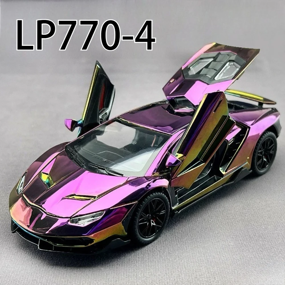 

1:24 Lambor LP770-4 Revuelto Toy Model Alloy Diecast Sports Cars Wheels Turned Car 4 Doors Opened Vehicles Boys Educational Toys