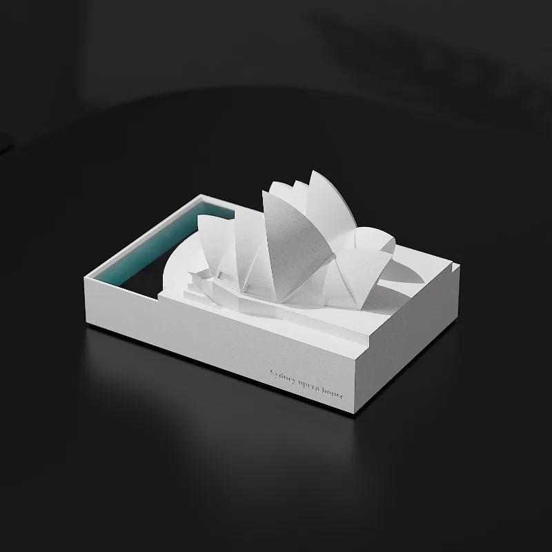 Classic famous Sydney Opera House cement building model, modern minimalist home desktop decoration concrete house model ornament