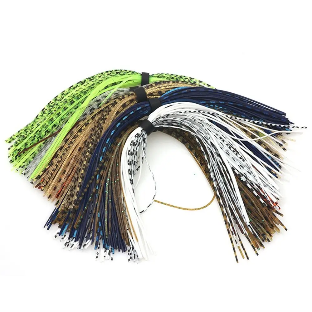 

44 Strands Baitfish Silicone Skirts Mixed Color Glitter Buzzbaits Spinner Barred Color Fly Tying Material Jig Squid Skirt