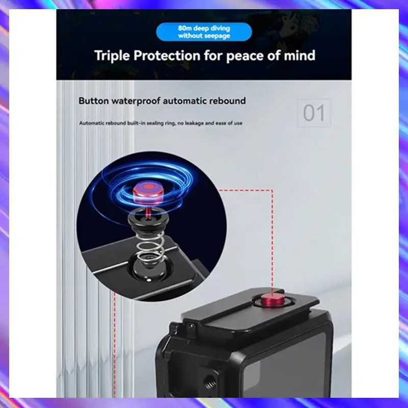 

A24U 4X 80 м водонепроницаемый чехол с алюминиевой рамкой, защитный чехол, корпус для подводного дайвинга для Gopro12/11/10 Gopro13 A