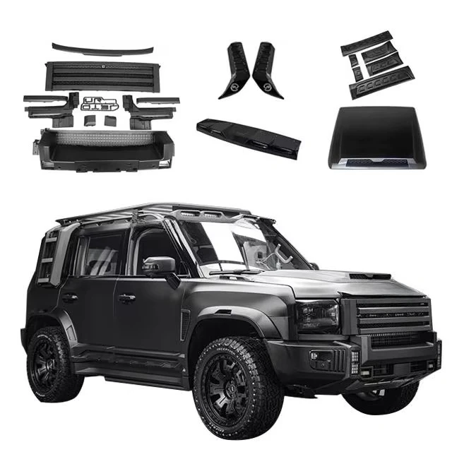 New Design Engine Hood Side Skirts Rear Wing Spoiler Front Grille Black Knight Body Kit for Jetour T2 Traveler