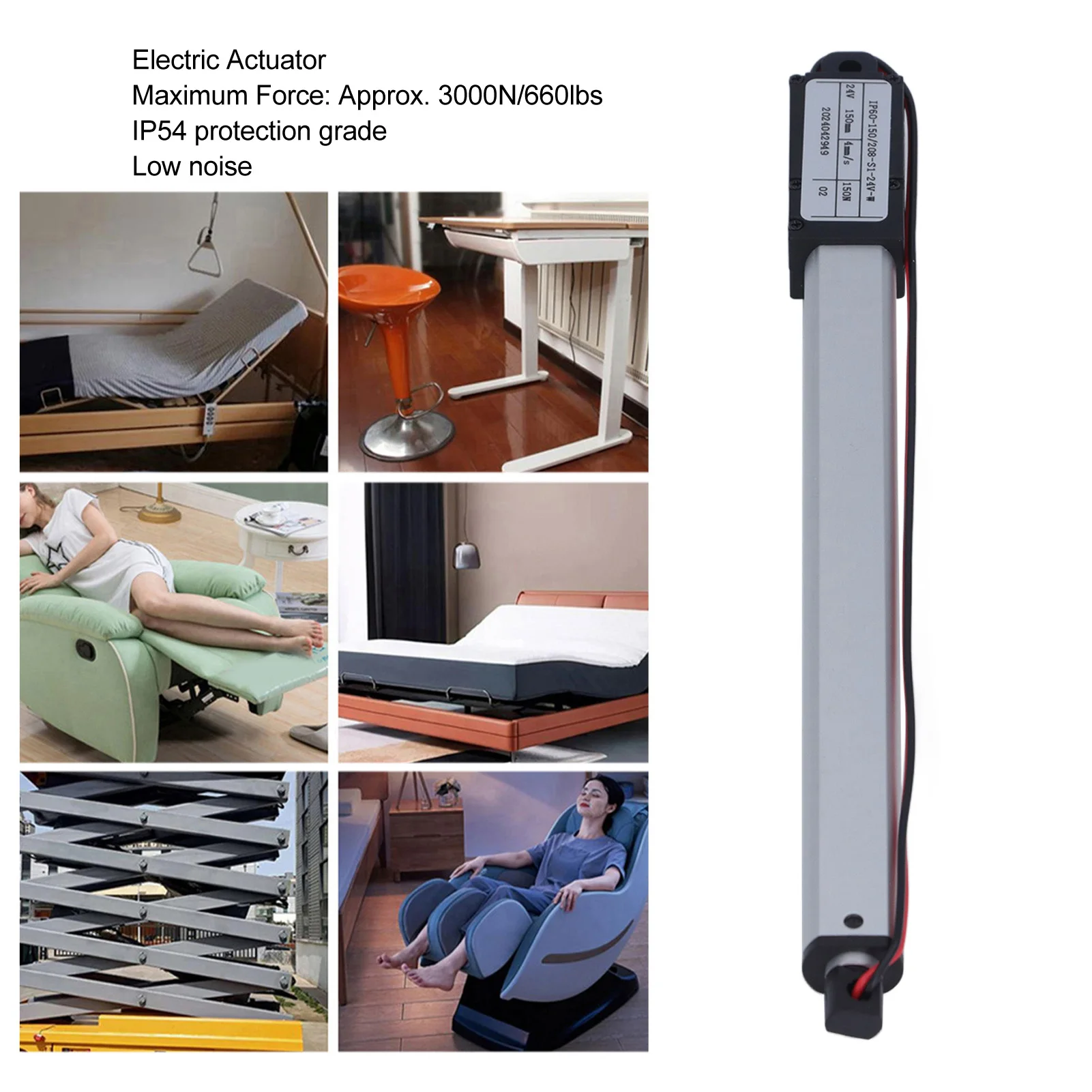 Linear Motion Actuator DC24V Electric Actuator ABS Connector 4mm/s Speed 150mm Stroke 3W for Industrial Agricultural Machinery view 3