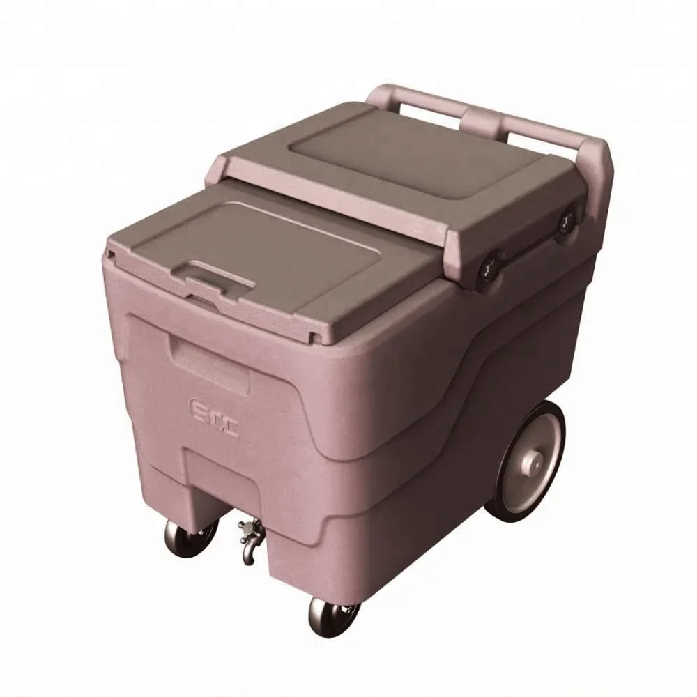 Hotel restaurant facility insulated cold food trolley sliding ice caddy