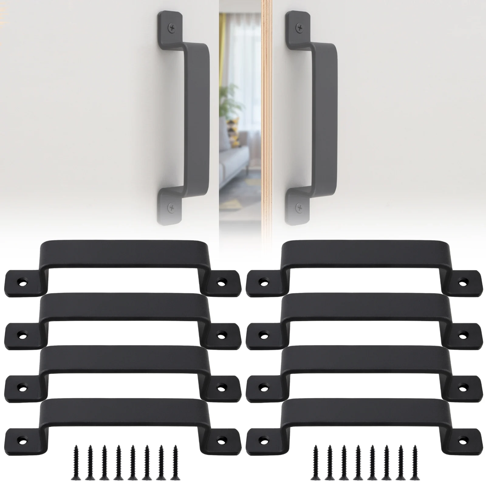 8pcs-sliding-barn-cabinet-handle-kitchen-door-handles-black-iron-dresser-wardrobe-knobs-cupboard-drawer-pull-furniture-handles