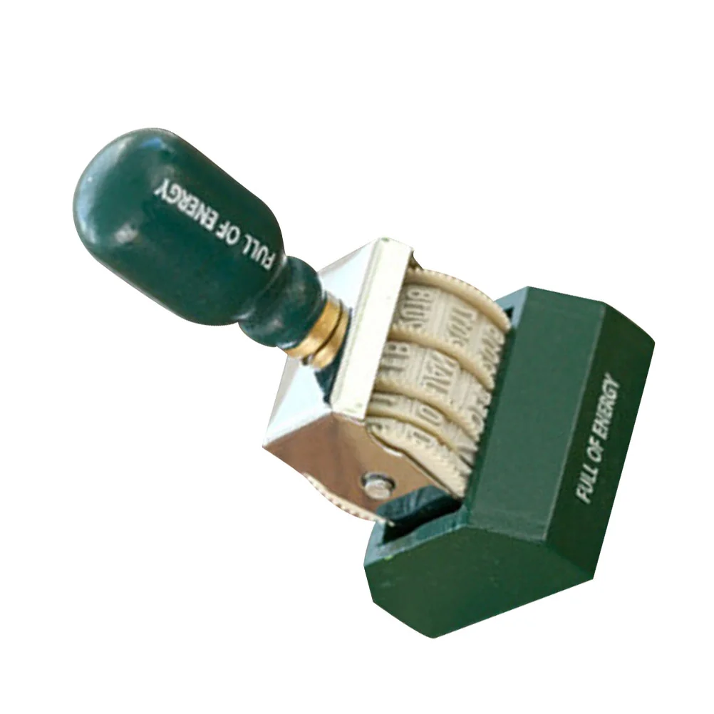 Wooden Date Stamp Office Alphabet Stamps Star Iron Letter DIY Rollers Knob Seal