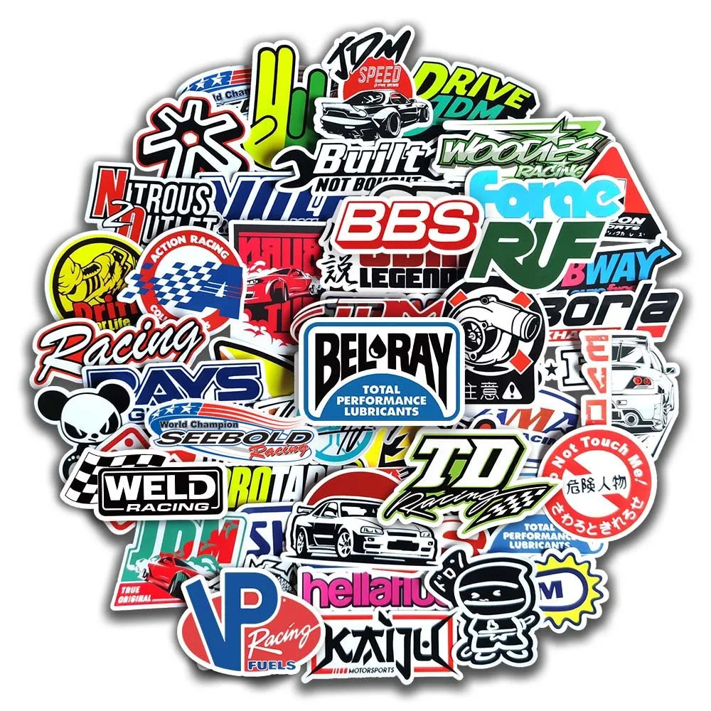 10/20/50/100pcs Cool JDM Stickers Auto Car Modify Motorcycle Scooter Bike Skateboard Laptop Graffiti Vinyl Decals Sticker Bomb