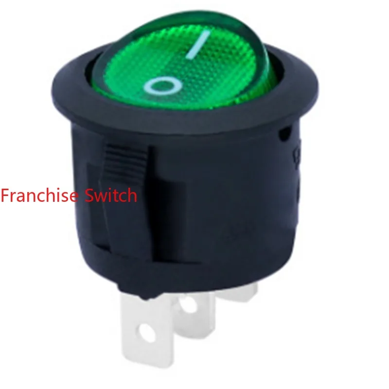 

10PCS Ship type switch MR-5-110-C5L-BG three-legged two-gear green light rocker