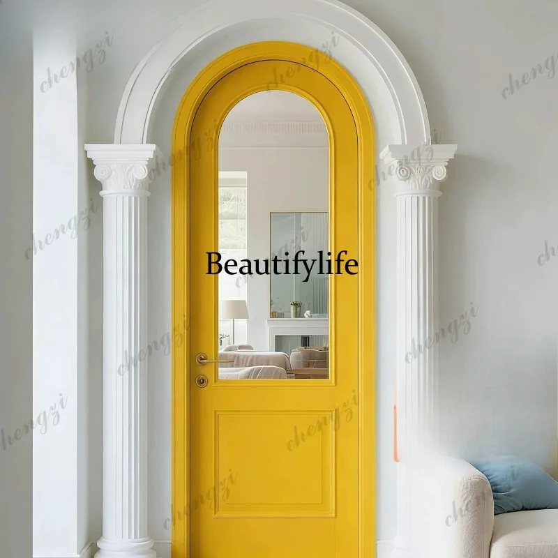 H134 color arc arched wooden door bedroom kitchen door balcony door paint
