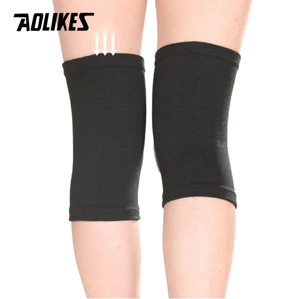 AOLIKES 1 Pair Non-Slip Knee Brace Soft Knee Pads Breathable Knee Compression Sleeve for Dance Volleyball Basketball Running