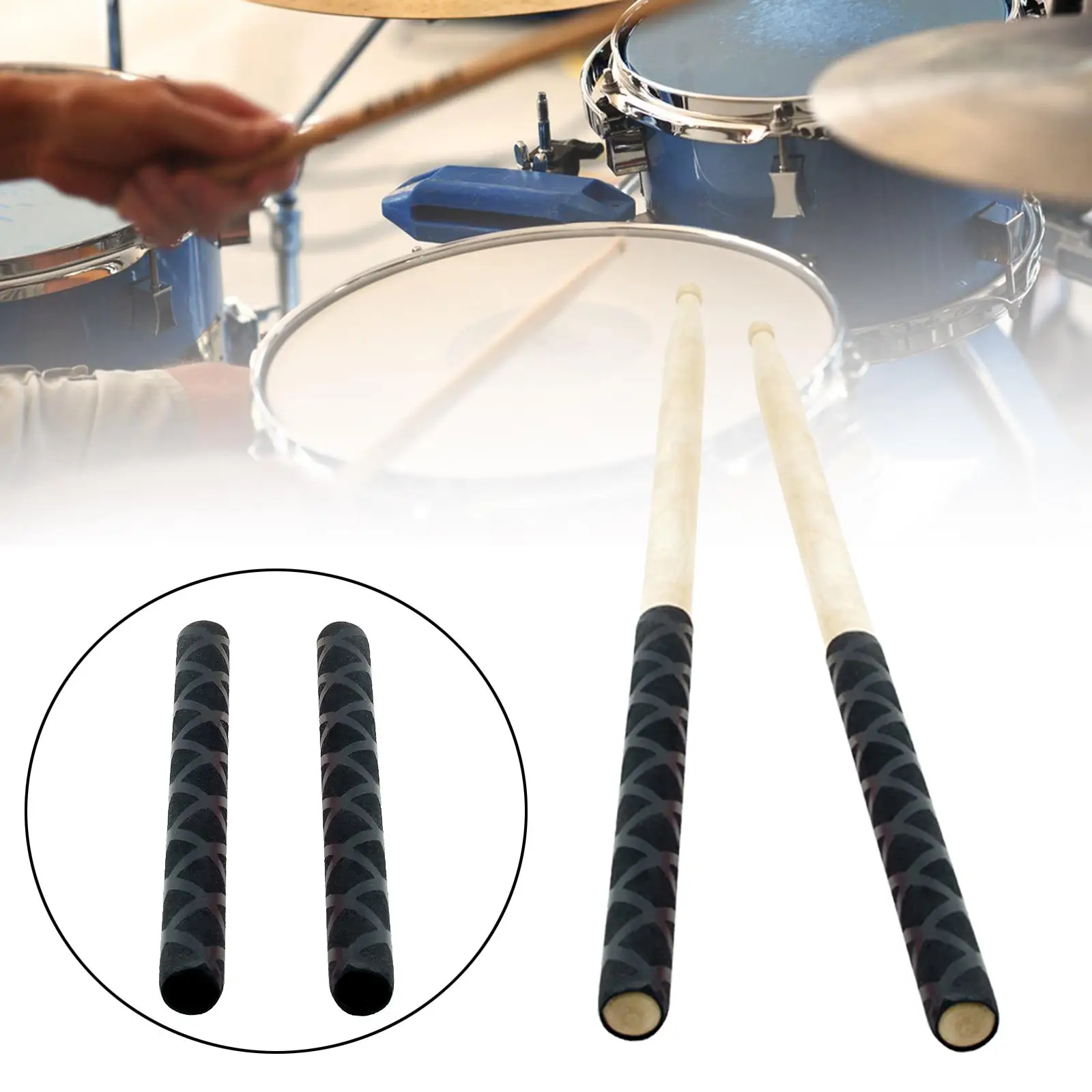 Comfortable Drumstick Sleeves Anti Slip Grip for Drumsticks Heat Shrink Wrap for Percussion Drumming Accessories for Drum