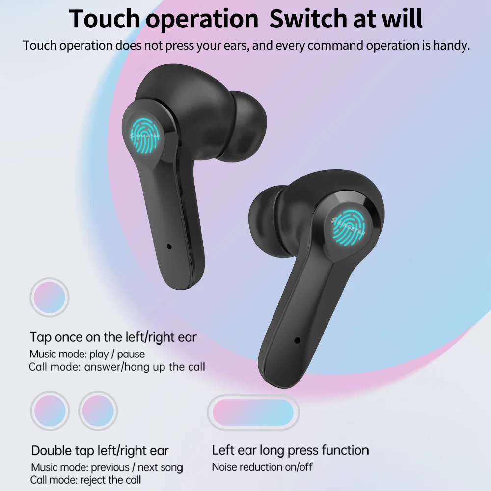 KINGSTAR ANC Wireless Headphones Bluetooth 5.0 Earphones TWS Earbuds Active Noise Cancelling Waterproof Gaming Headset With Mic