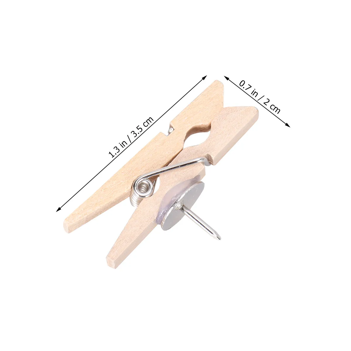 30Pcs Wooden Push Pin Wooden Clips Natural Strong Hold Pushpin Style Memo Note Photo Display Craft Projects Home