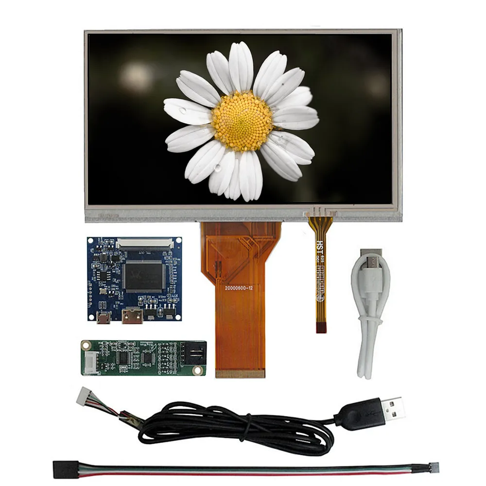 7 Inch AT070TN94 LCD Display Screen Digitizer Touchscreen Driver Control Board HDMI-Compatible Raspberry Pi DIY Monitor Kit