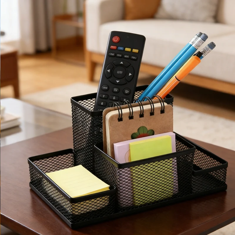 

Metal Mesh Pen Holder Desktop Storage Bucket Creative and Minimalist Iron Mesh Pen Holder Student Stationery and Office Supplies
