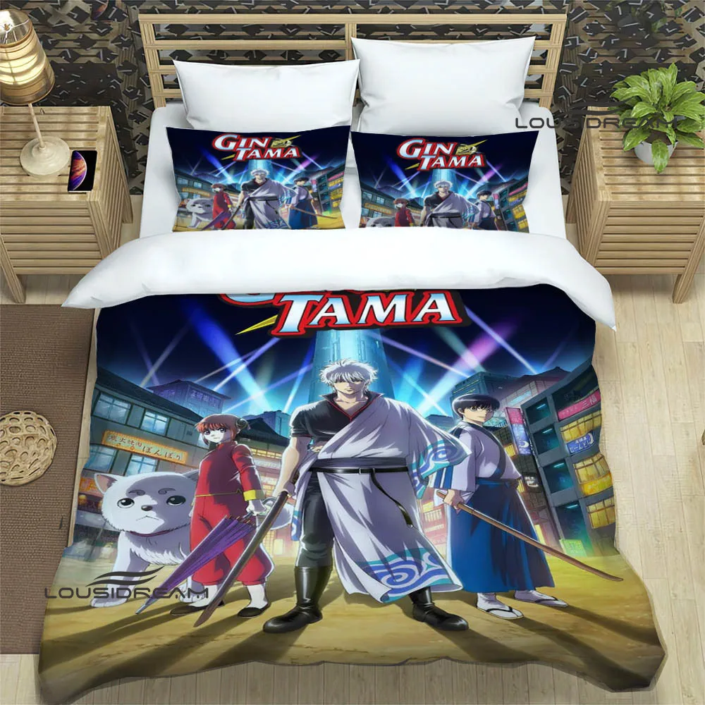 GINTAMA Cartoon Printed Bedding Sets exquisite bed supplies set duvet cover bed comforter set bedding set luxury birthday gift