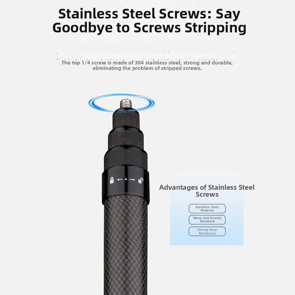 

Carbon Fiber Selfie Rod for For insta360 X4 Supporting 360 Cameras and For action Cameras with 1/4 Thread Mount