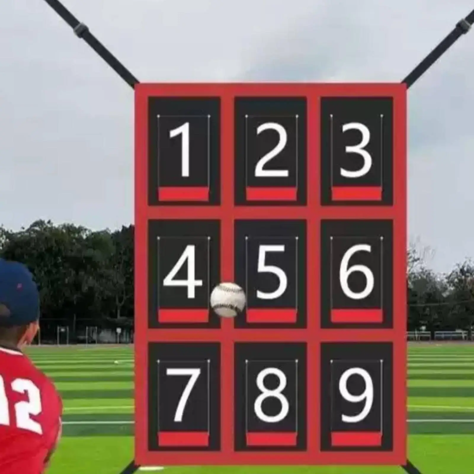 Durable Baseball Training Target for Batting Cage Net with 9 Section Strike Zone for Coaches