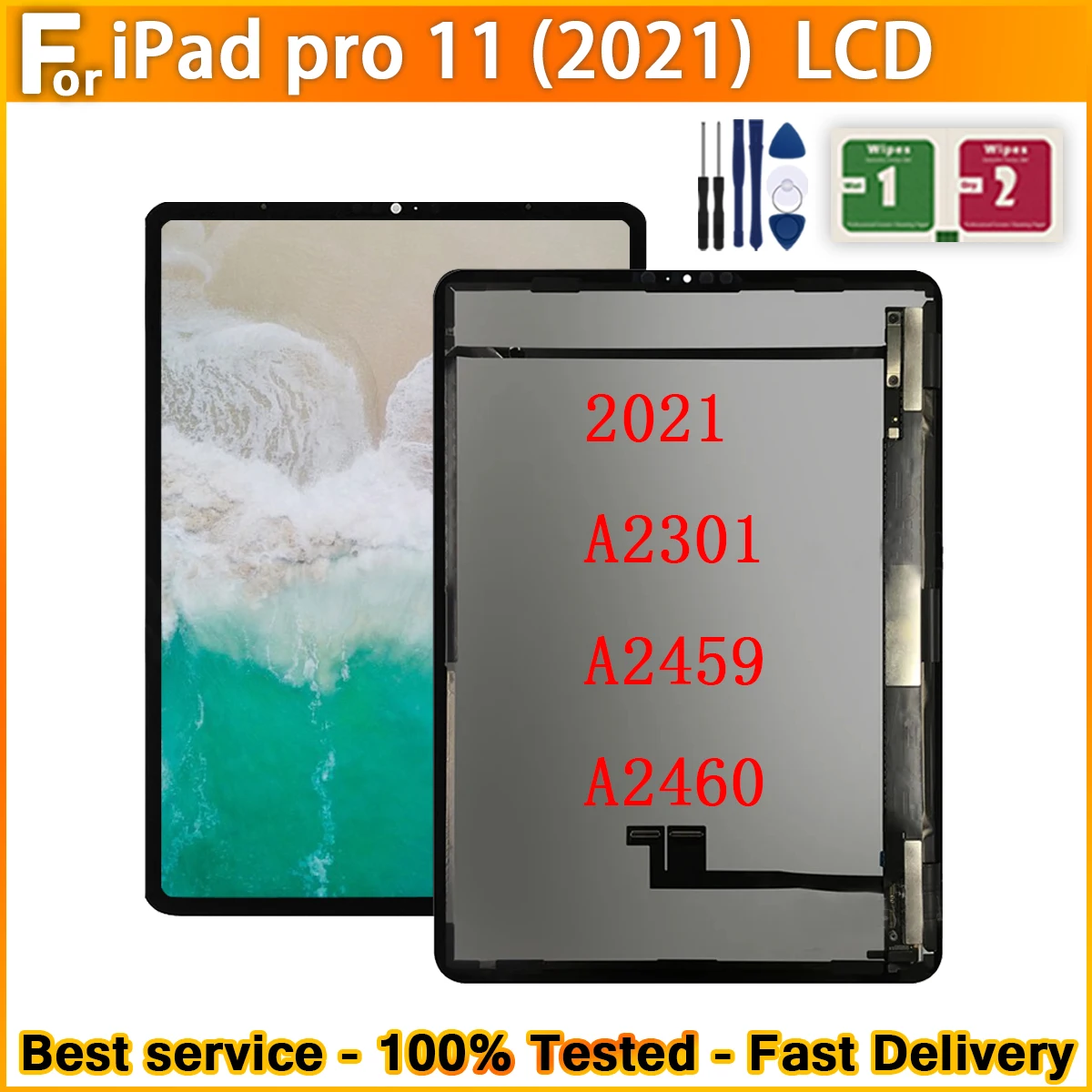 For iPad Pro 11 3rd Gen 2021 A2377 A2459 A2301 A2460 LCD Display Touch Screen Assembly Replacement 100%Test for iPad Pro 11 2021